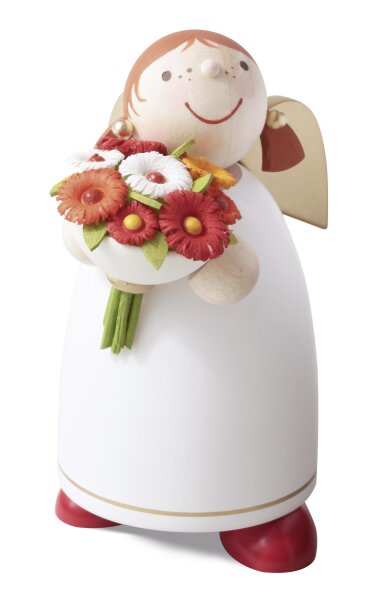 Günter Reichel - Schutzengel mit Blumenstrauß, weiss