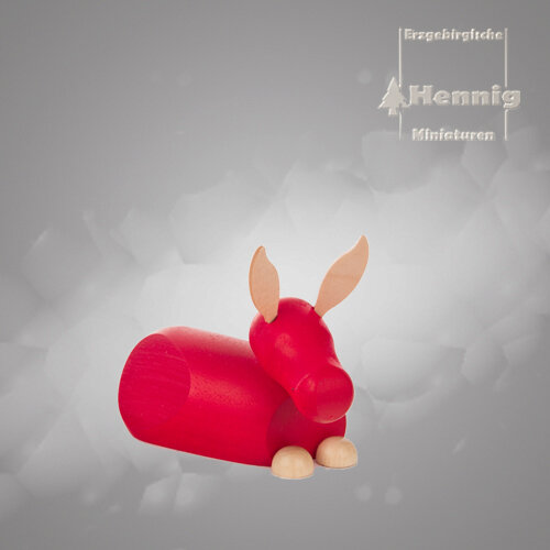 Hennig Figuren - Esel modern groß rot/natur