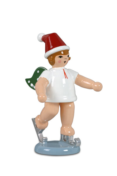 Ellmann - Weihnachtsengel mit Schlittschuh stehend mit Mütze