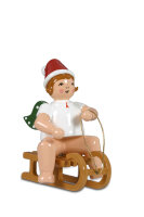 Ellmann - Weihnachtsengel auf Schlitten sitzend mit...
