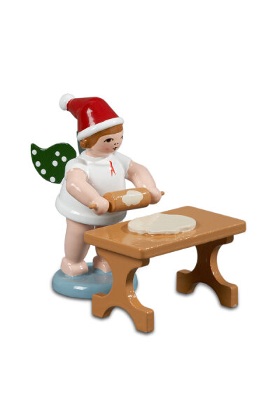 Ellmann - Weihnachtsengel mit Teigrolle am Tisch mit Mütze