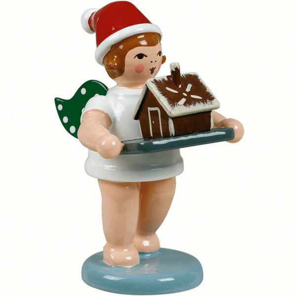 Ellmann - Weihnachtsengel  mit Pfefferkuchenhaus mit Mütze
