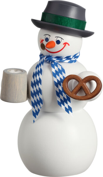 Seiffener Volkskunst eG - Räuchermännchen Schneemann Bayer 14 cm