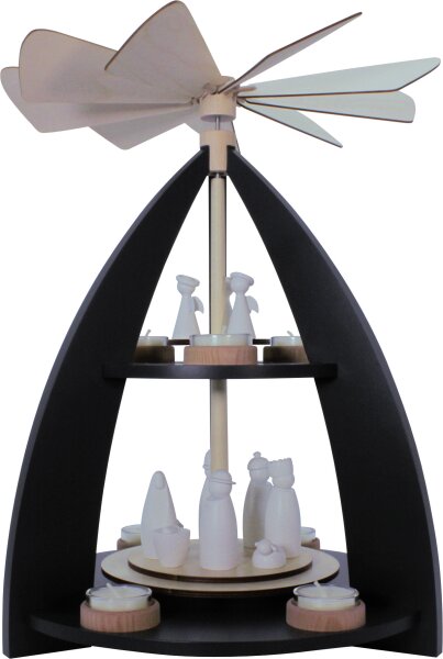 Rauta Edition FG - 2-stöckige Pyramide modernes Design anthrazitgrau Krippefiguren weiß