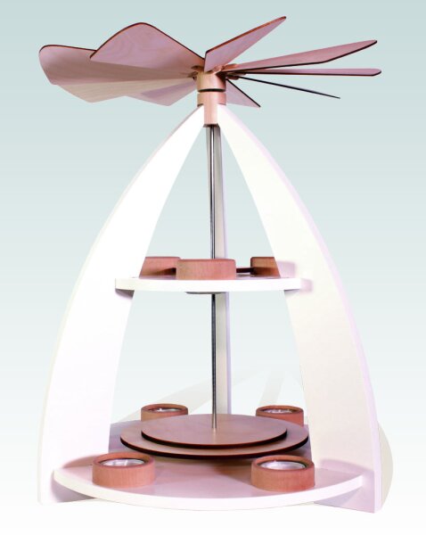 Rauta Edition FG - 2-stöckige Pyramide modernes Design-weiß unbestückt