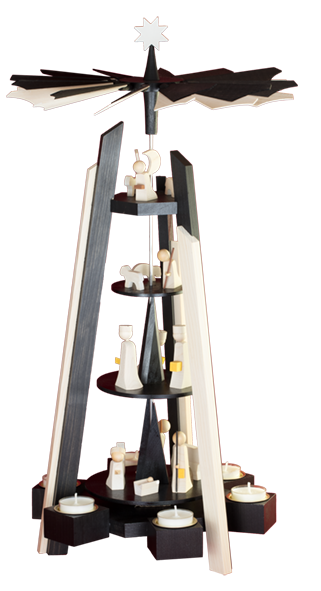 Ulmik - MODERN LINE Pyramide Geburt 4-st. Schwarz-Weiß