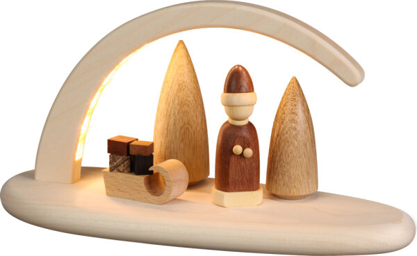 Seiffener Volkskunst eG - Lichterbogen natur LED beleuchtet Weihnachtsmotiv 13 cm