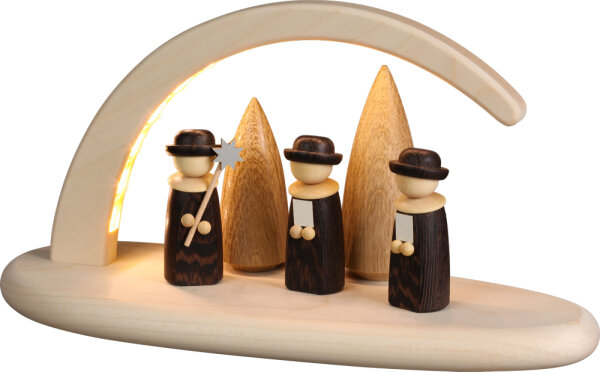 Seiffener Volkskunst eG - Lichterbogen natur LED beleuchtet Weihnachtssänger 13 cm