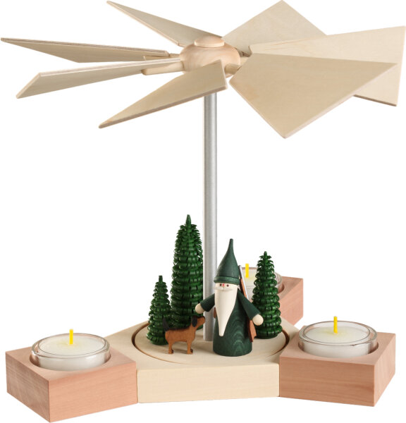 Seiffener Volkskunst eG - Pyramide Hexagonum Jägerwichtel 20 cm