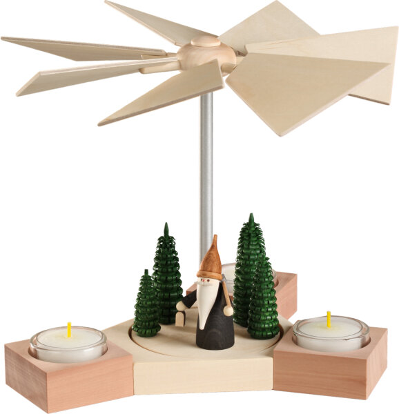 Seiffener Volkskunst eG - Pyramide Hexagonum Bergwichtel  20 cm