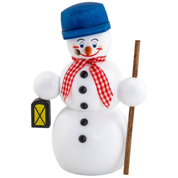 Seiffener Volkskunst eG - Räuchermännchen Schneemann Wanderer 15 cm