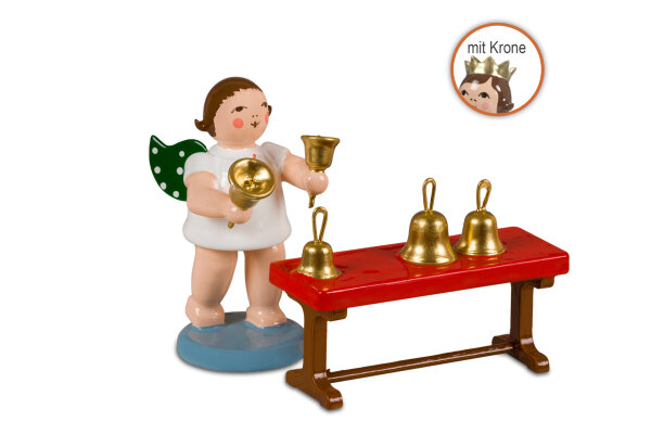 Ellmann - Engel mit Handglockenspiel mit Krone