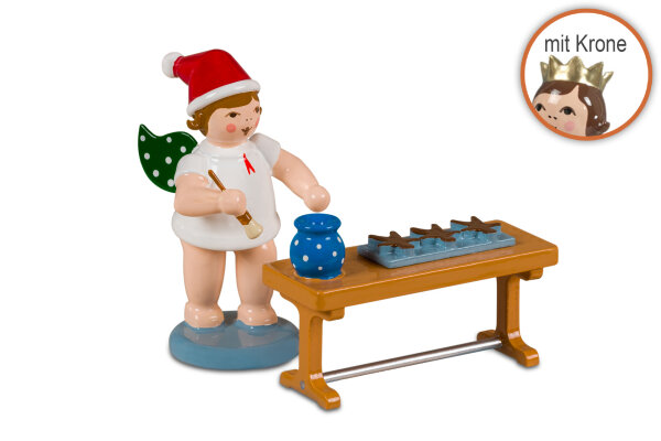 Ellmann - Weihnachtsengel mit Lebkuchen am Tisch mit Krone