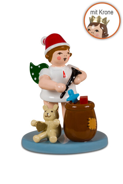Ellmann - Weihnachtsengel mit Geschenkesack mit Krone