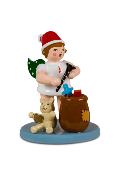 Ellmann - Weihnachtsengel mit Geschenkesack mit Mütze