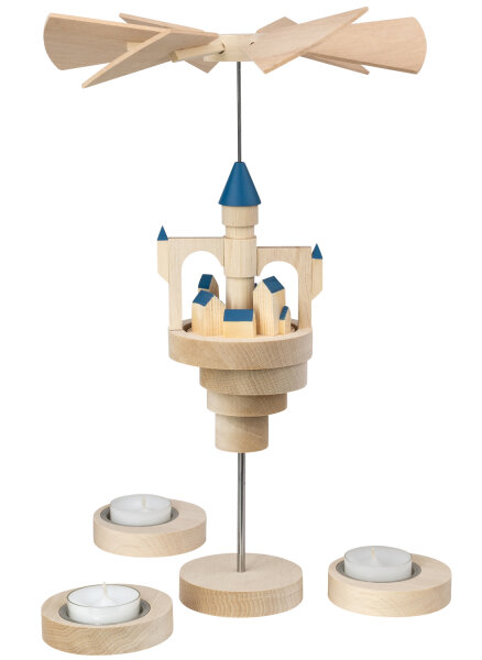 Schalling - Pyramide Luftschloss Stella mit blauen Dächern, 33 cm