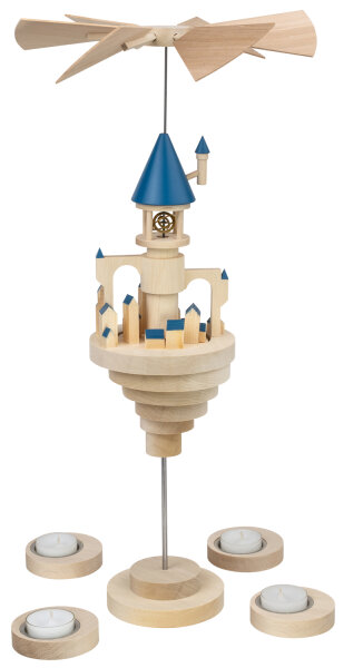 Schalling - Pyramide Luftschloss Luna mit blauen Dächern, 50 cm