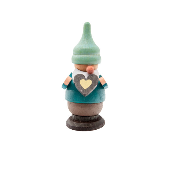 Spielwarenmacher Günther - Zwerg mit Herz (türkis) 6 cm