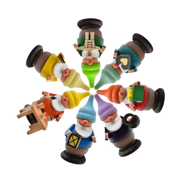 Spielwarenmacher Günther - Komplettsatz Zwerge (7) 6 cm