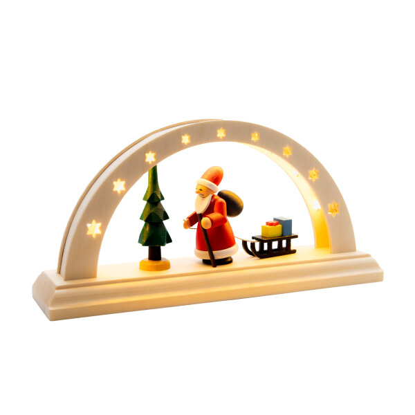 Spielwarenmacher Günther - LED Lichterbogen klein Weihnachsmann bunt 12 cm