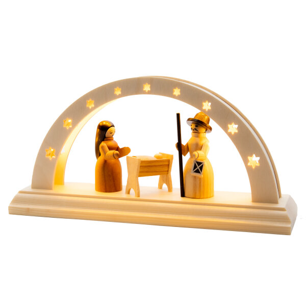 Spielwarenmacher Günther - LED Lichterbogen klein Heilige Familie 12 cm
