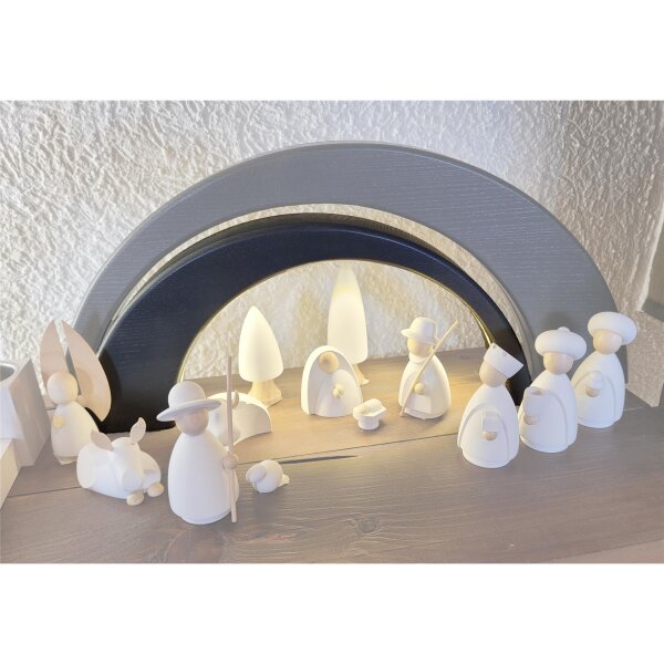 Scholz Präsent - LED Lichterbogen "STINO" grau modern, klein