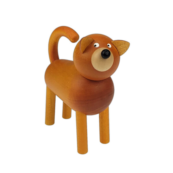 Drechslerei Martin - Hund Billi, braun natur, 8,5 cm