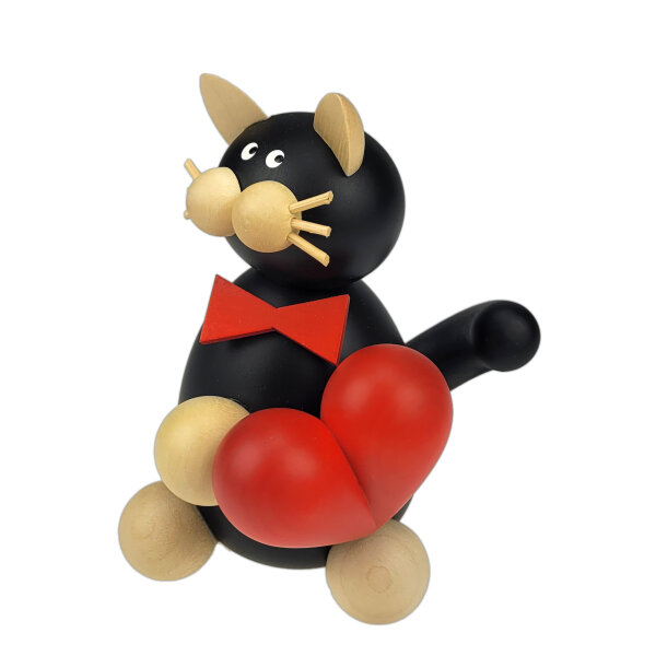 Drechslerei Martin - Kater Kurt mit Herz 8 cm