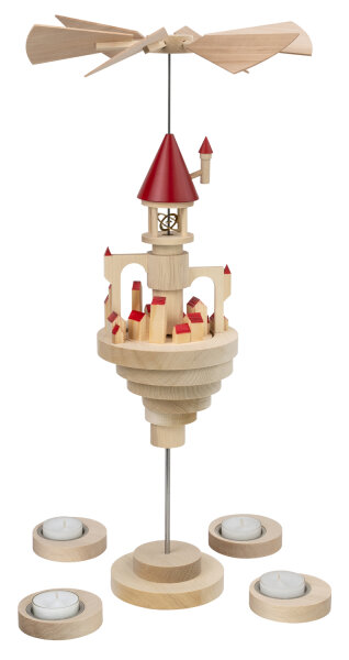 Schalling - Pyramide Luftschloss Luna mit roten Dächern, 50 cm