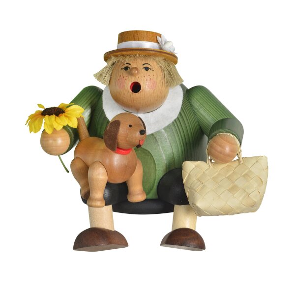 KWO - Räuchermann Kantenhocker Hundefreundin 16 cm