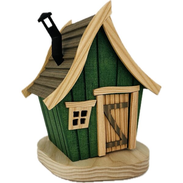 Richard Glässer - Räucherhäuschen Abenteuerhaus grün, 20 cm
