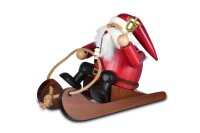 KWO - Räuchermann Santa Claus mit Schlitten, 16 cm