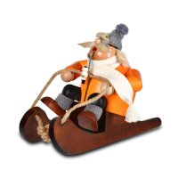 KWO - Räuchermann Rodel-Andi mit Schlitten, 16 cm