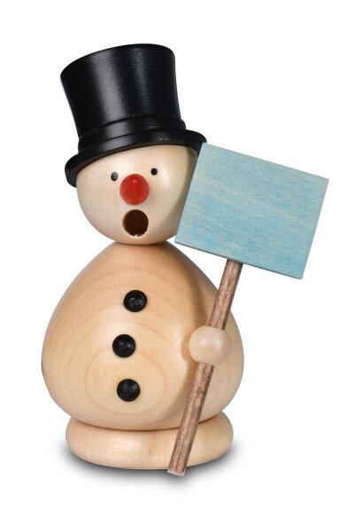KWO - Räuchermann Schneemann Günter, natur 10 cm