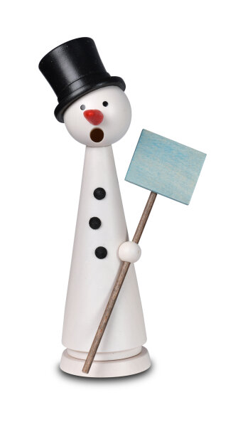 KWO - Räuchermann Schneemann Herbert, weiß 15 cm