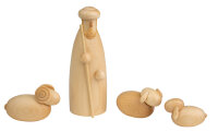Schalling - Hirte stehend mit Schafen natur 12cm 4-teilig