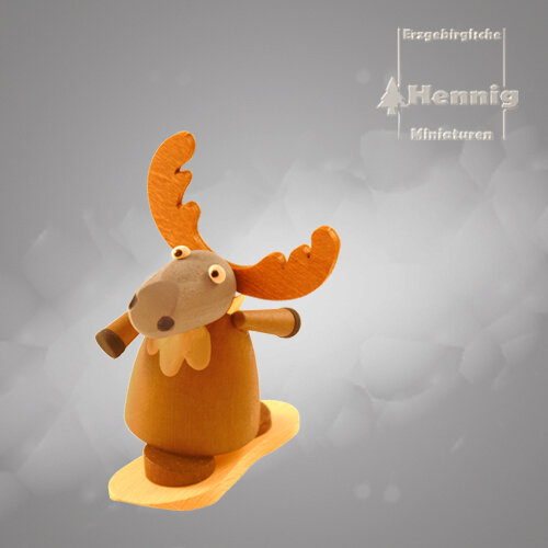 Hennig Figuren - Elch mit Snowboard