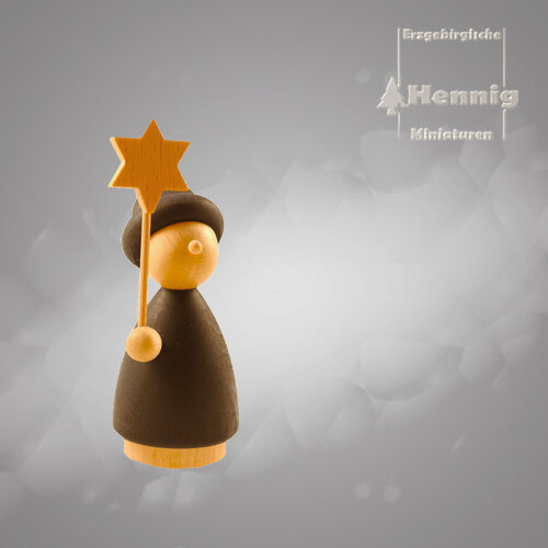 Hennig Figuren - Kurrendekind mit Stern modern anthrazit/natur
