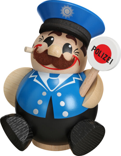 Seiffener Volkskunst eG - Kugelräucherfigur Polizist  12 cm