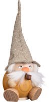 Seiffener Volkskunst eG - Kugelräucherfigur Waldzwerg sandgelb 19 cm