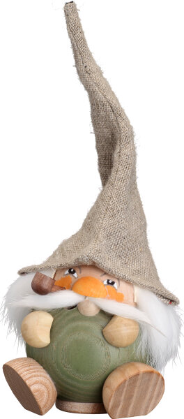 Seiffener Volkskunst eG - Kugelräucherfigur Waldzwerg moosgrün 19 cm