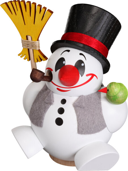 Seiffener Volkskunst eG - Kugelräucherfigur Cool-Man mit Weste weiß 12 cm