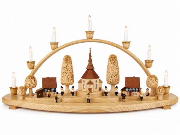 Scholz Präsent - Schwibbogen Seiffener Kirche Natur