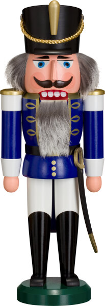Seiffener Volkskunst eG - Nussknacker Husar blau 37 cm