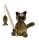 Drechslerei Martin - Kater Karli mit Fisch an der Angel 10 cm