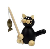 Drechslerei Martin - Katze Hilde mit Fisch an der Angel...