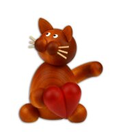 Drechslerei Martin - Kater Charlie mit Herz 7 cm