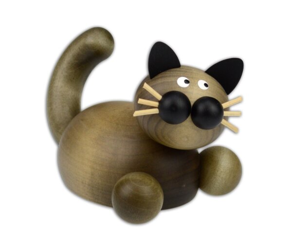 Drechslerei Martin - Kater Karli auf der Lauer, groß 10 cm