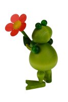 Drechslerei Martin - Frosch Freddy mit Blume, rot