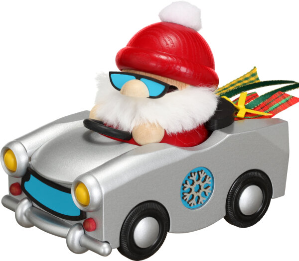 Seiffener Volkskunst eG - Kugelräucherfigur Nikolaus im Trabi 12 cm